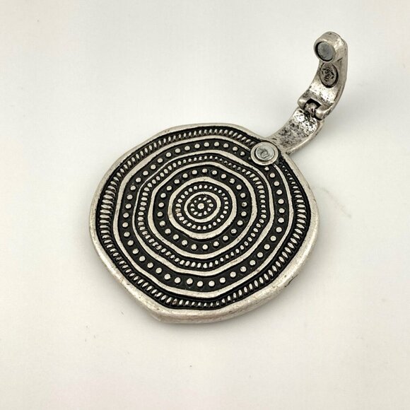 Premier Designs Bora‎ Bora Reversible Glass Beads Silverplate Medallion Pendant - Picture 3 of 6